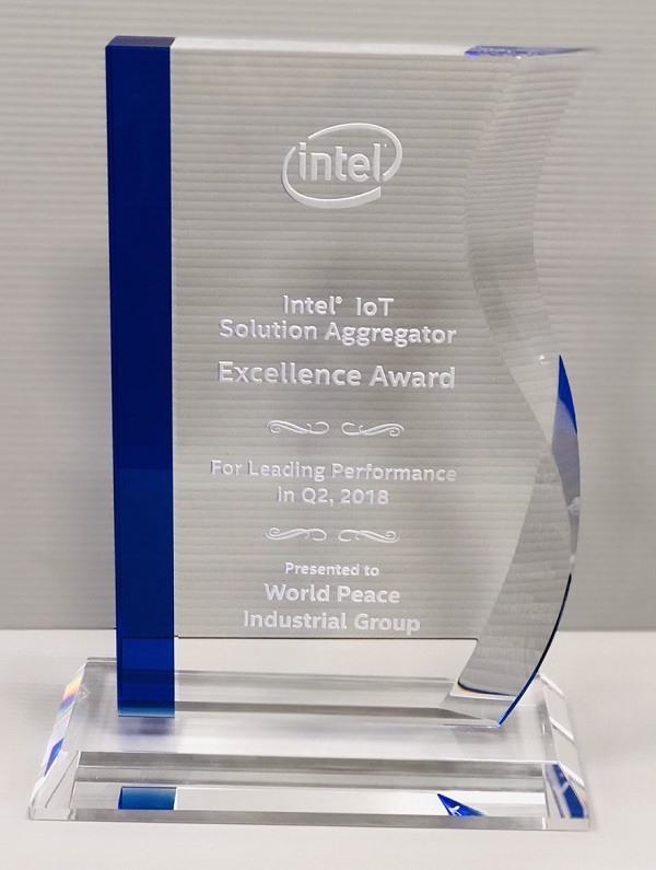 Intel IoT Solution Aggregator Excellence Award. For Leading Performance in Q2, 2018